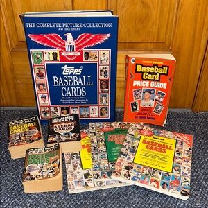 Vintage baseball cards price guides, topps 1951-1990 hardback book etc